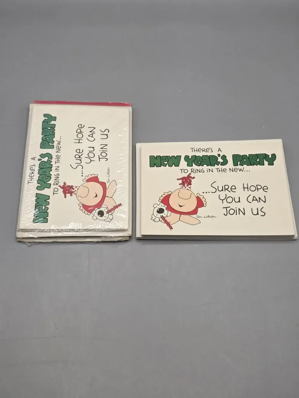 Vintage 1980s Ziggy New Year Party Invite Cards Envelopes American Greetings NOS